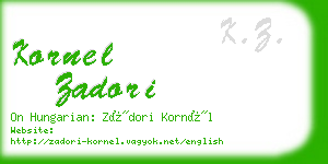 kornel zadori business card